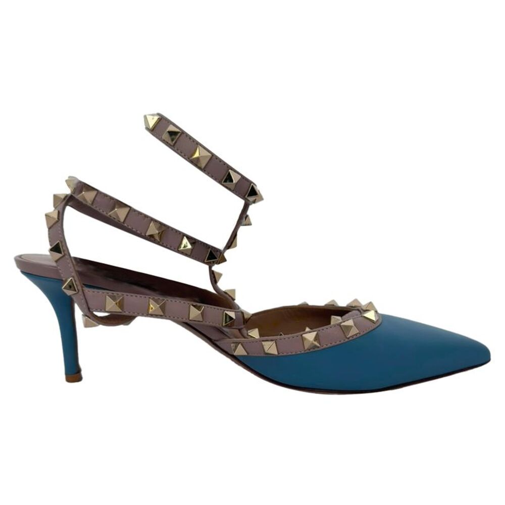 Valentino Garavani Rockstud 65 Pumps in Blue Leather